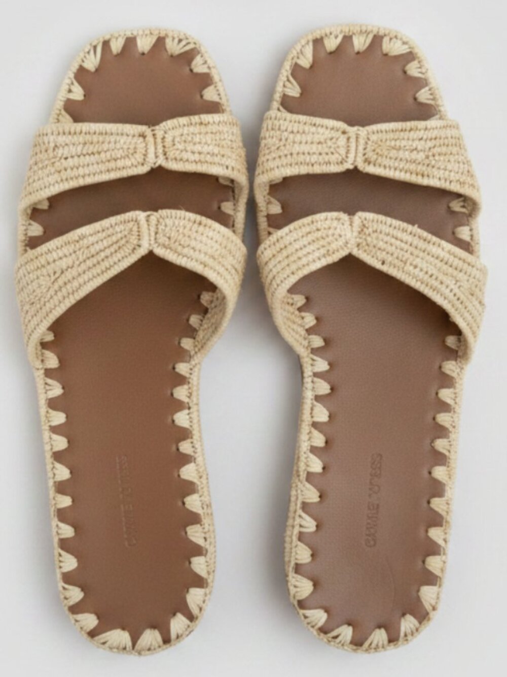 Carrie Forbes Woven Raffia Heeled Sandals Size 38 Women's Designer Slide Sandals
